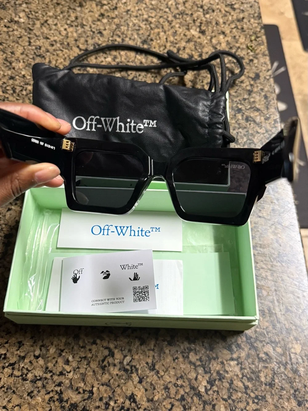 Off-White Black Oversized Square Sunglasses